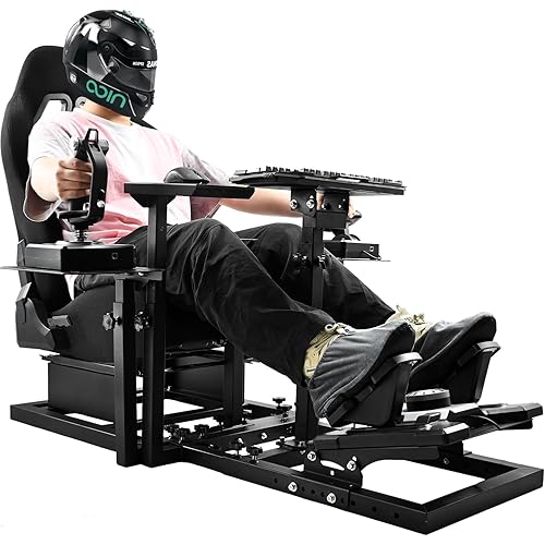 Dardoo G920 Flight Simulator Cockpit Multifunctional with Seat Compatible with Logitech G923 G Saitek,for Thrustmaster T150 HOTAS Warthog, for PC, Excluding Wheel, Pedal, Handbrake, Throttle, Joystick