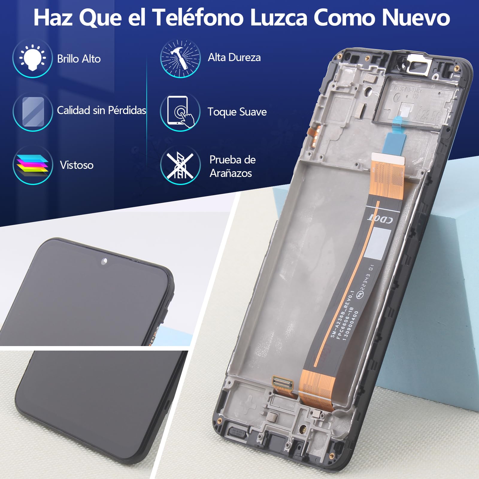 RongZy para Samsung Galaxy A23 5G SM-A236U/A236B Reemplazo de Pantalla Táctil LCD + Compatible con Samsung Galaxy A23 5G el Kit de Herramientas de la Pantalla de Montaje del Teléfono