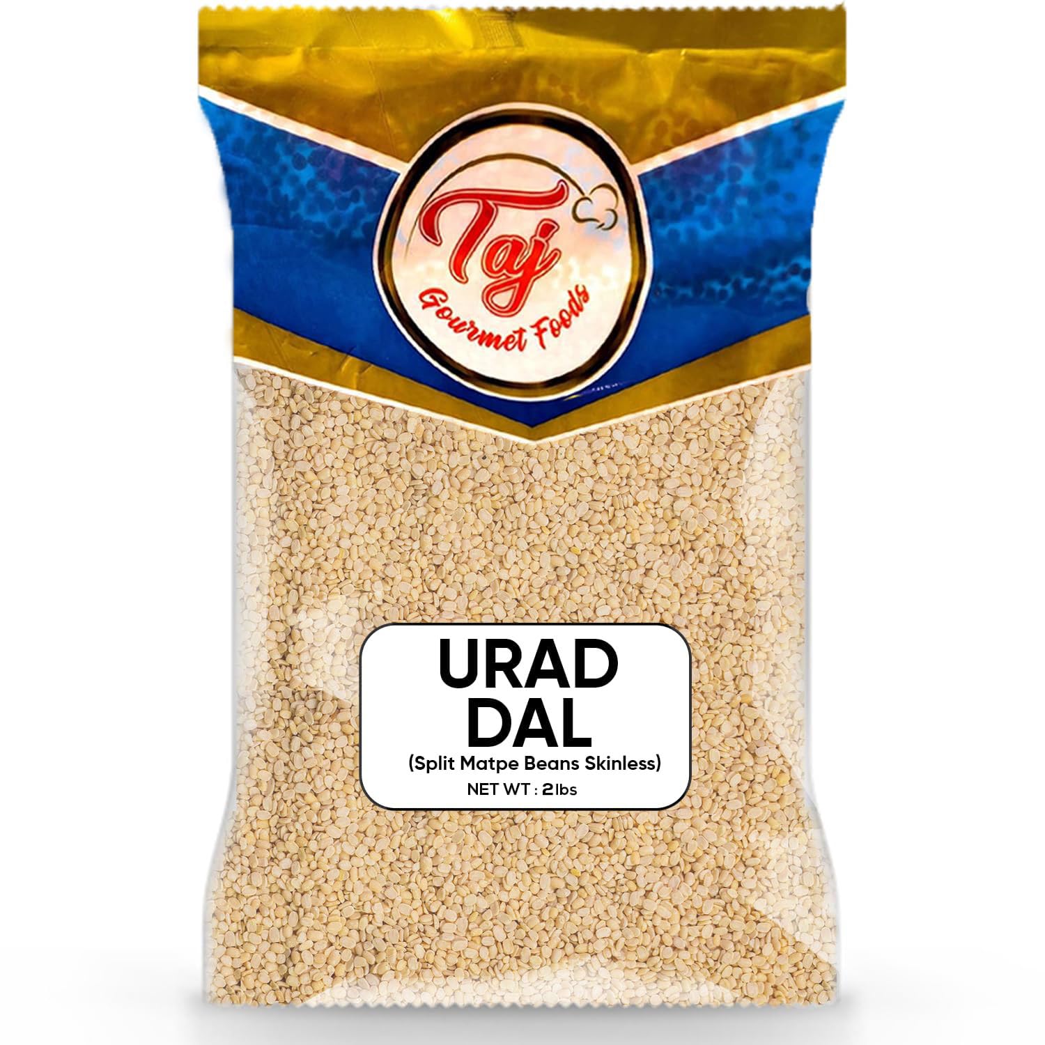 TAJ Urad Dal | 2-Pounds | Indian Origin | Split Matpe Beans