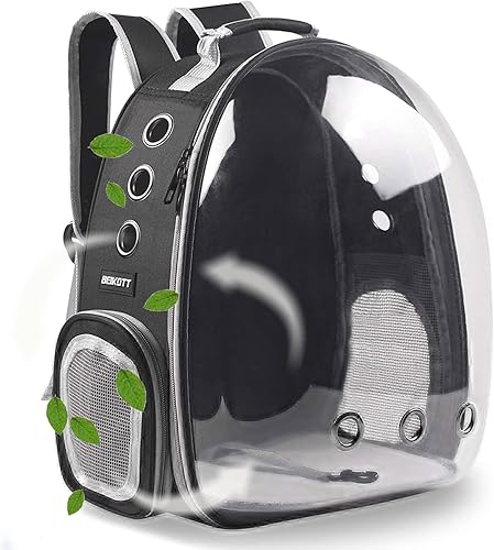 Beikott - Mochila para llevar a tu mascota gato perro conejo etc aprobada por aerolĂneas con cápsula transparente y ventilaciĂłn adecuada para viajes Beikott - Mochila para llevar a tu mascota gato perro conejo etc aprobada por aerolĂneas con cápsula transparente y ventilaciĂłn adecuada para viajes