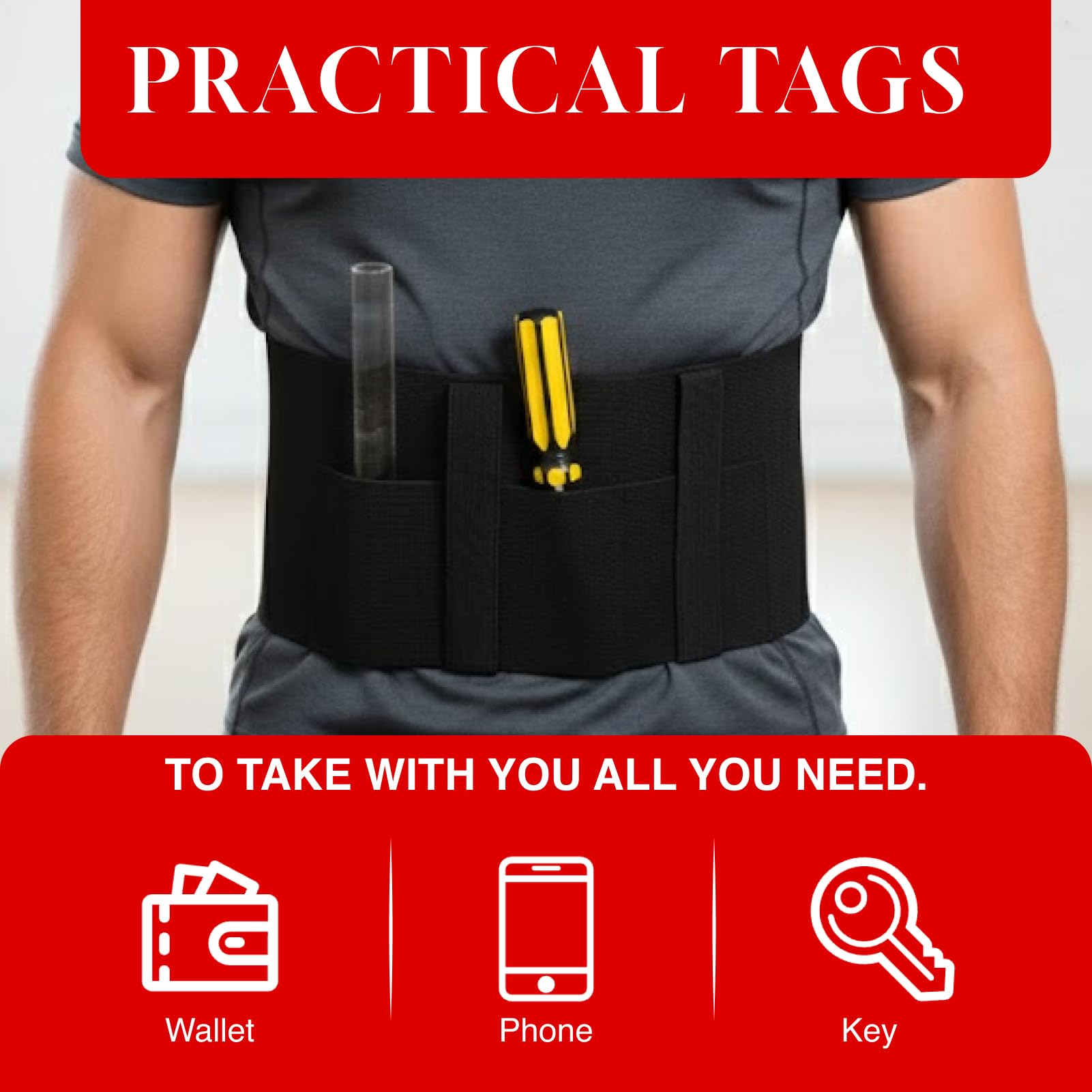 Funda Pistola de Banda para el Vientre,Neopreno Elástico 15cm Ancho,Ajustable hasta 115cm,Unisex,Transpirable,Alta Retención,Rápido Acceso Seguro,Funda para Pistola Táctica Oculta,Negro