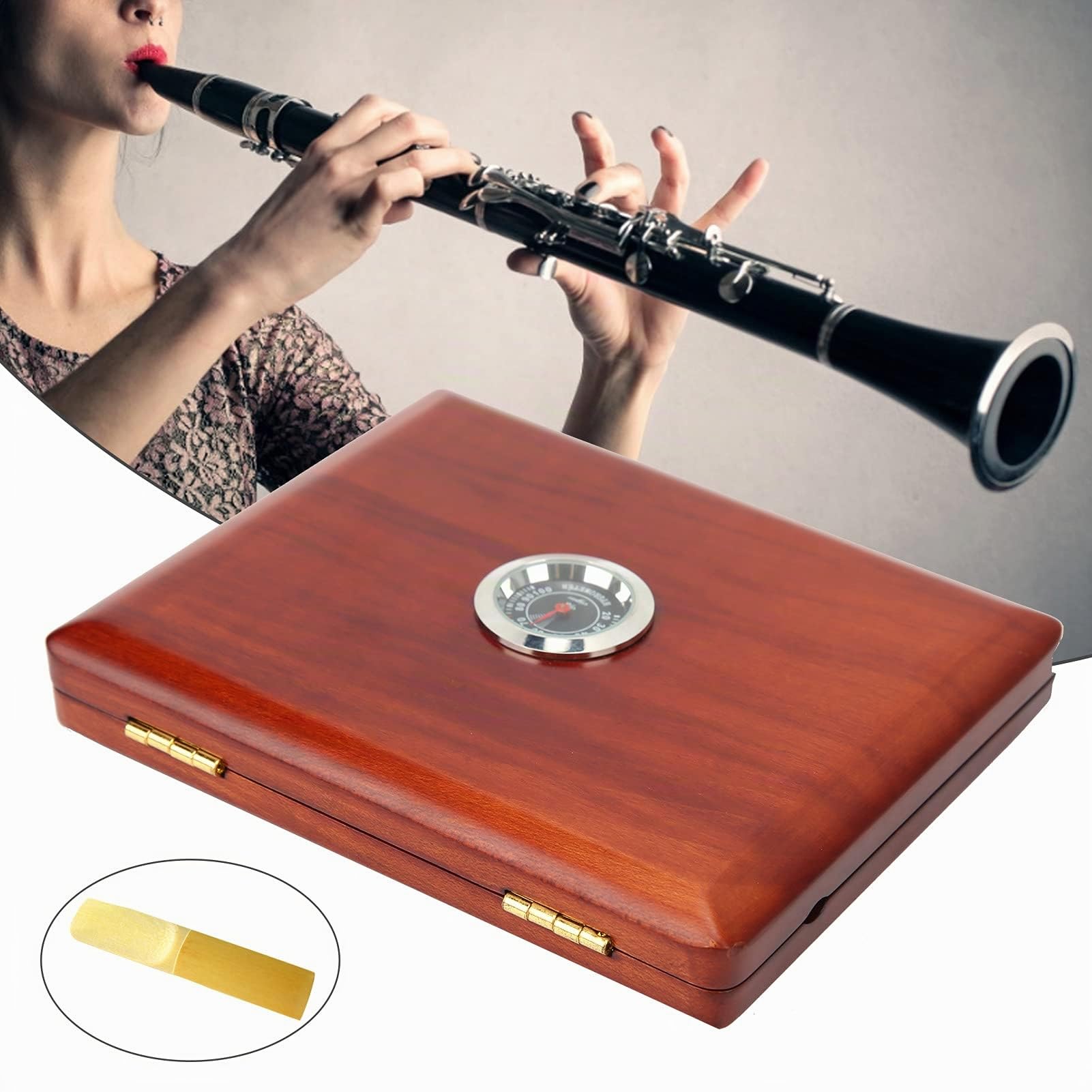 Porta ance, semplice scatola per ance per sassofono elegante per riporre ance da 5 pezzi(ambra)