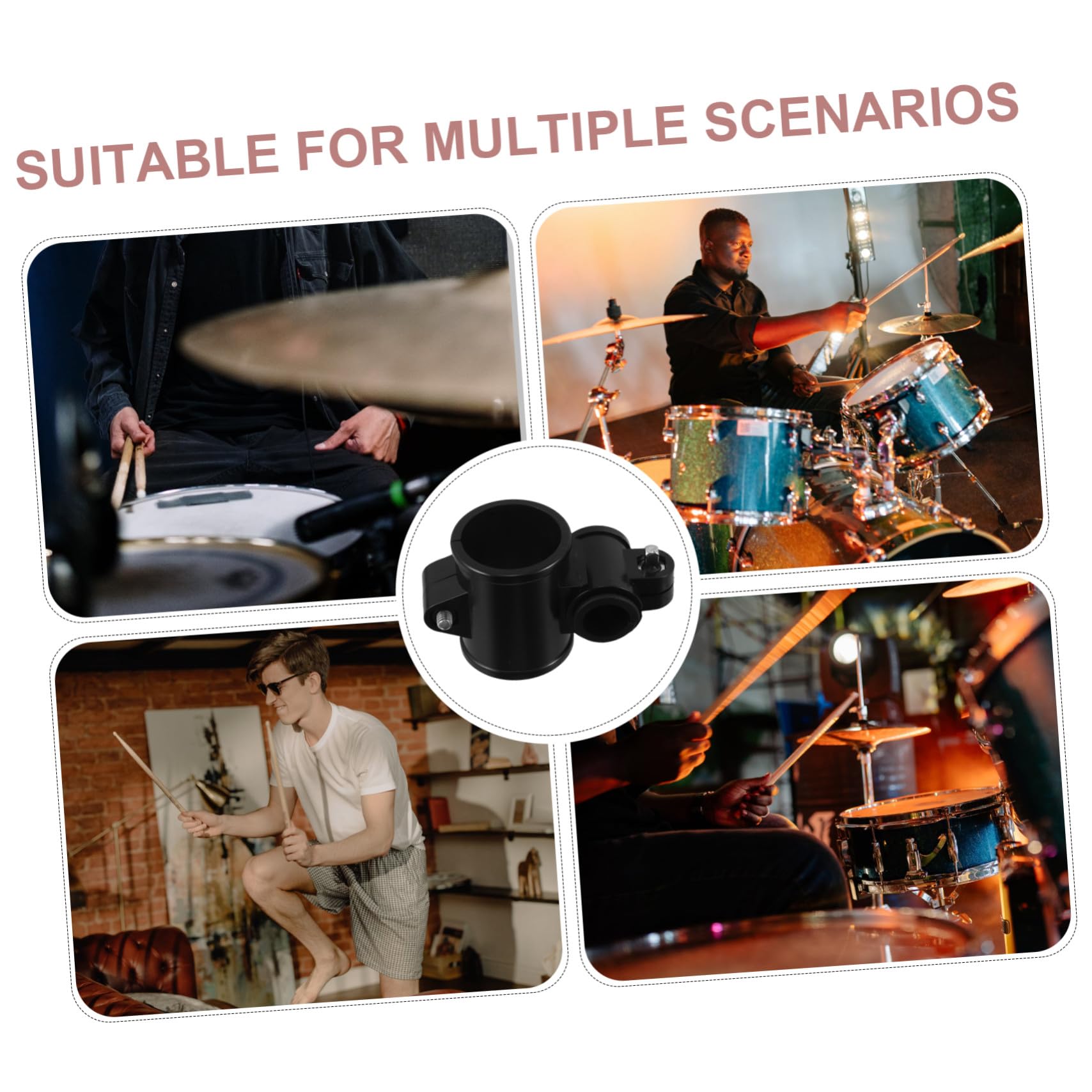 Elektronische Drum Setup Klemme 38mm Percussion Rohrschelle aus Langlebigem Material mit Kreuzverbinder für Trommelgestell Universelle Montagehalterung für E-drum Racks bei Live