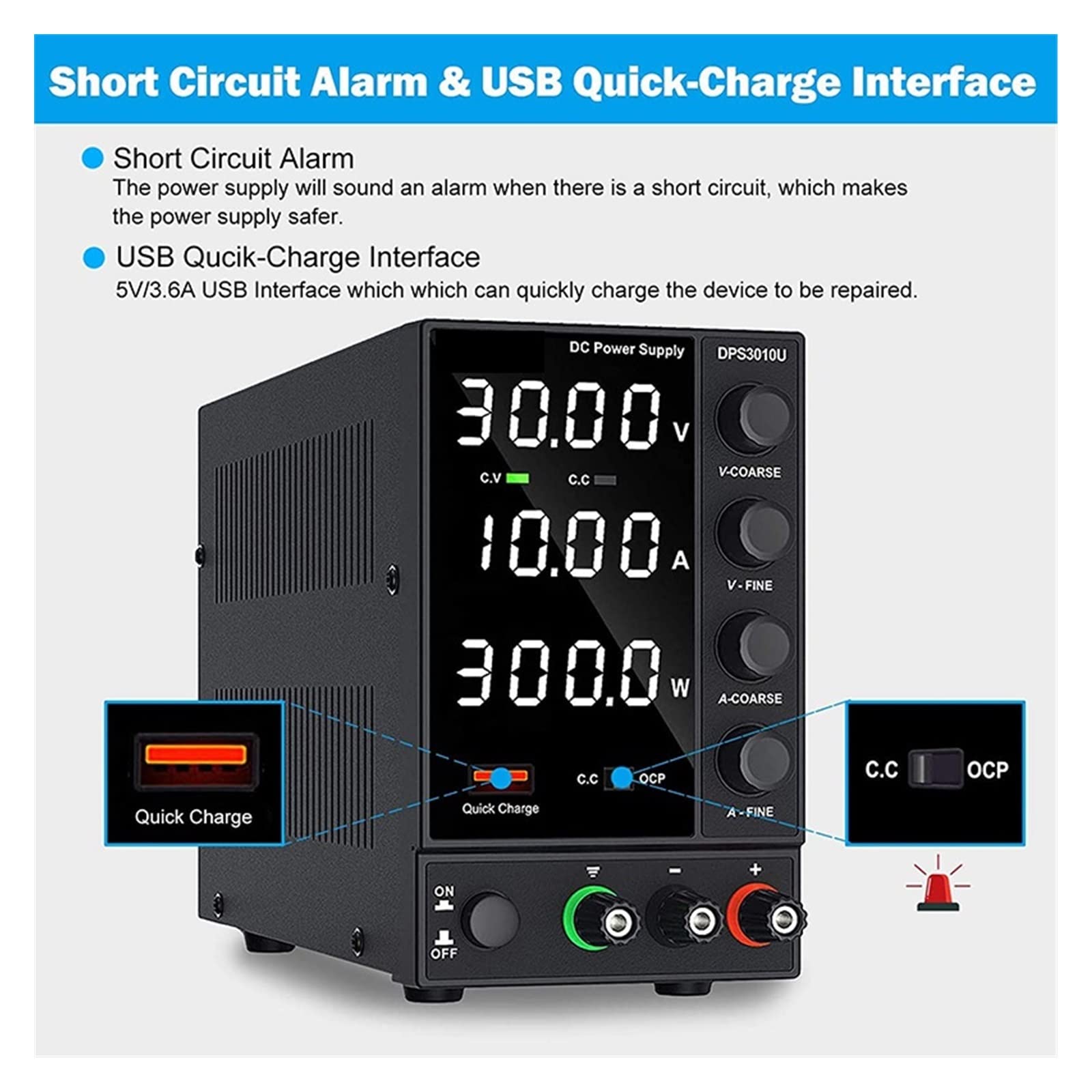 Einstellen der DC-Stromversorgung, einstellbare Laborbank-Stromquelle, 30 V, 10 A, 60 V, 5 A, AC-Schaltung, stabilisierte Bankquelle(DPS1203U 120V 3A)