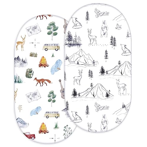 Sábanas de cuna para bebés y niños, paquete de 2 sábanas bajeras de alta calidad para colchón estándar de cuna de 28 x 52 pulgadas, ultra suaves de