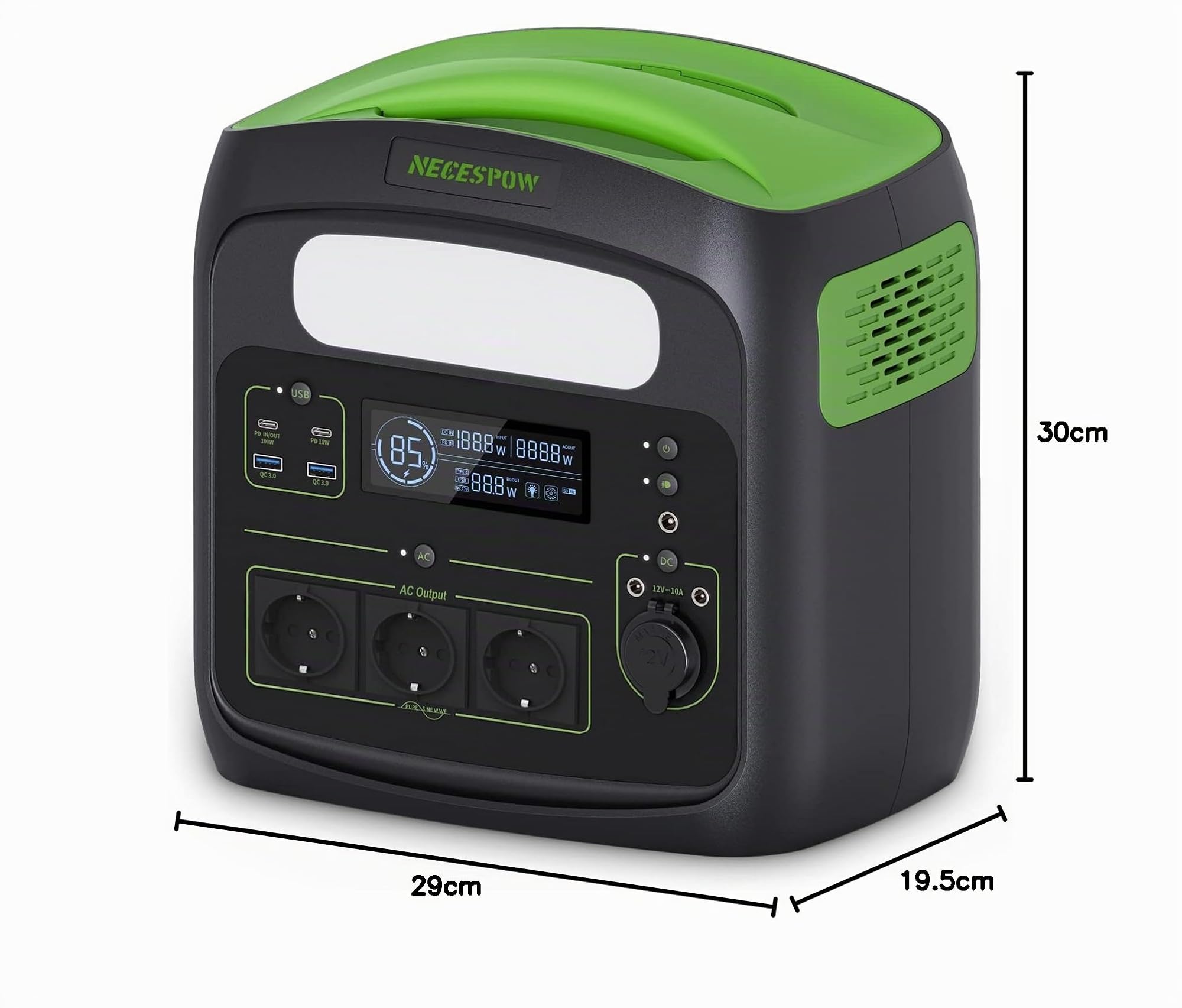 Estación de Energía, Suministro de Batería LiFePo4 de 700W (pico 1400W), Generador Solar 483.84Wh/180000mAh AC 230V, Onda Sinusoidal Pura, Entrada/salida PD100W Al Aire ibre CPAP RV