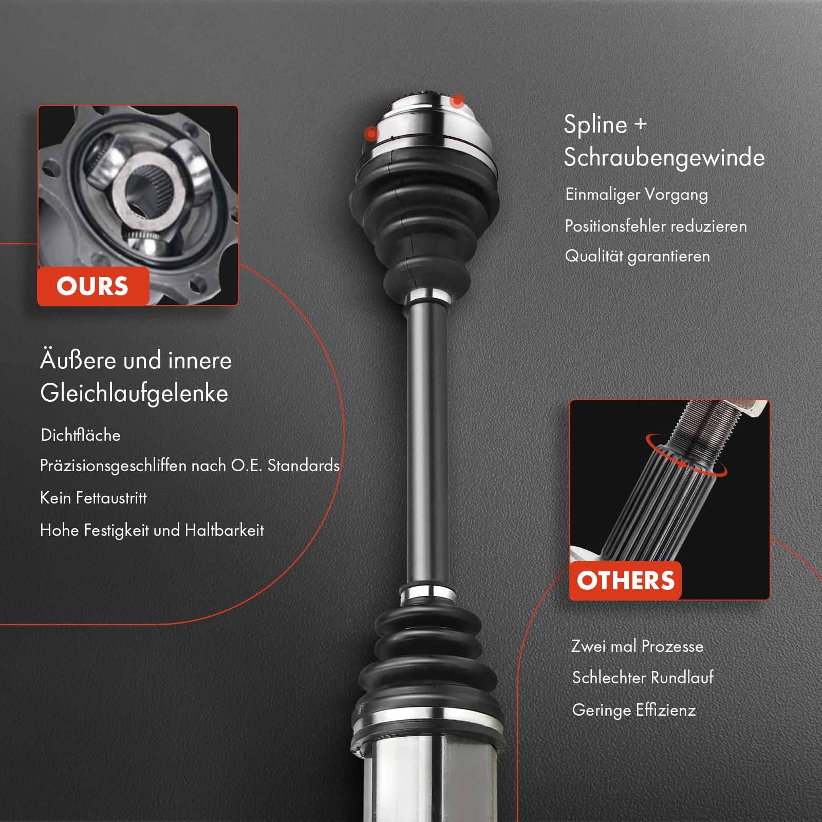 Frankberg 2x Semiasse Albero di trasmissione mt Asse Anteriore Compatibile con 147 937 1.9L 156 932 1.9L 56 Sportwagon 932 1.9L GT 937 1.9L Replace# 46308023