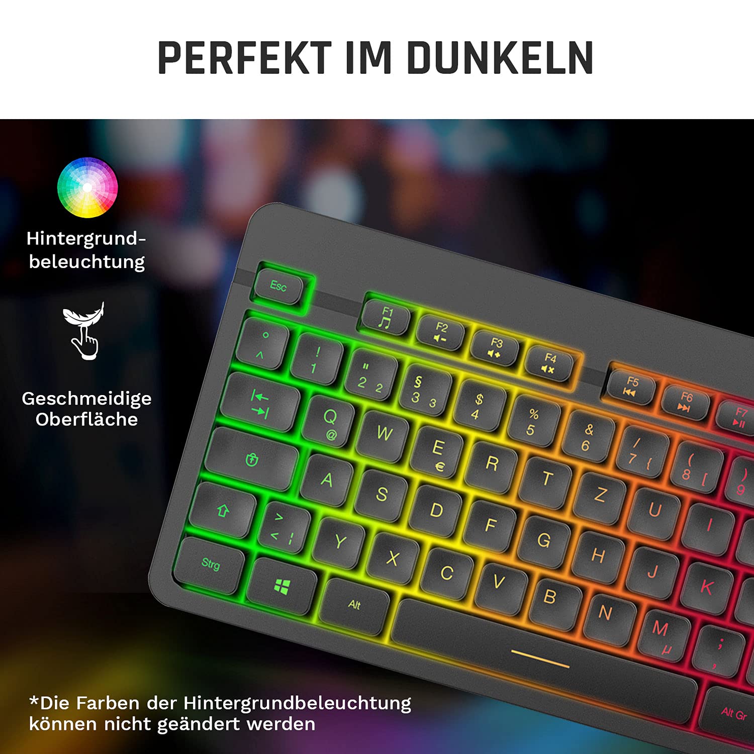 KLIM Tandem Souris et clavier sans fil QWERTZ + NOUVEAU 2022 + Fin Durable Ergonomique + Clavier de jeu avec souris sans fil pour ordinateur portable Mac Xbox PS4 PS5 + Batterie intégrée longue durée