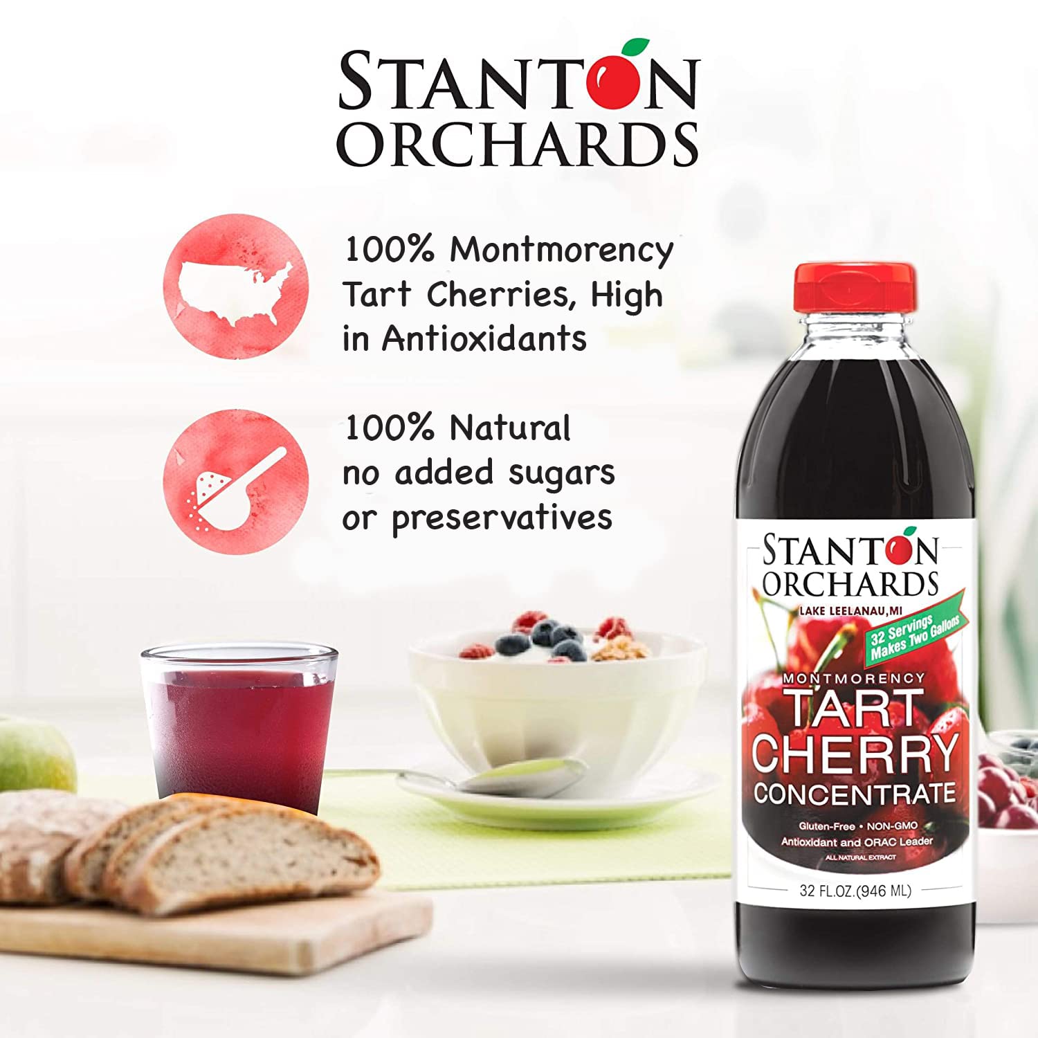 Buy Tart Cherry Concentrate Natural AntiInflammatory & Antioxidant Supplement Made From Tart