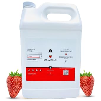 Dolce Flav Strawberry Extract 1 Gallon Kosher, Sugar-Free, Concentrated Berry Flavor for Candy, Chocolates & Desserts