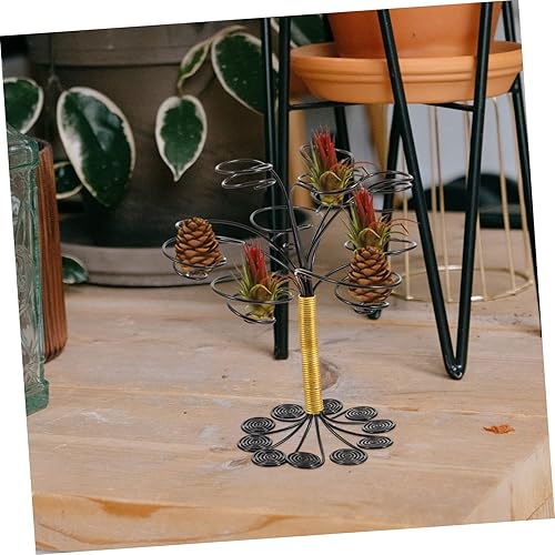 Miniatura 9 de Hoement Soporte para plantas de aire, múltiples macetas, soporte de estilo nórdico, diseño geométrico para plantas de aire, exhibición decorativa