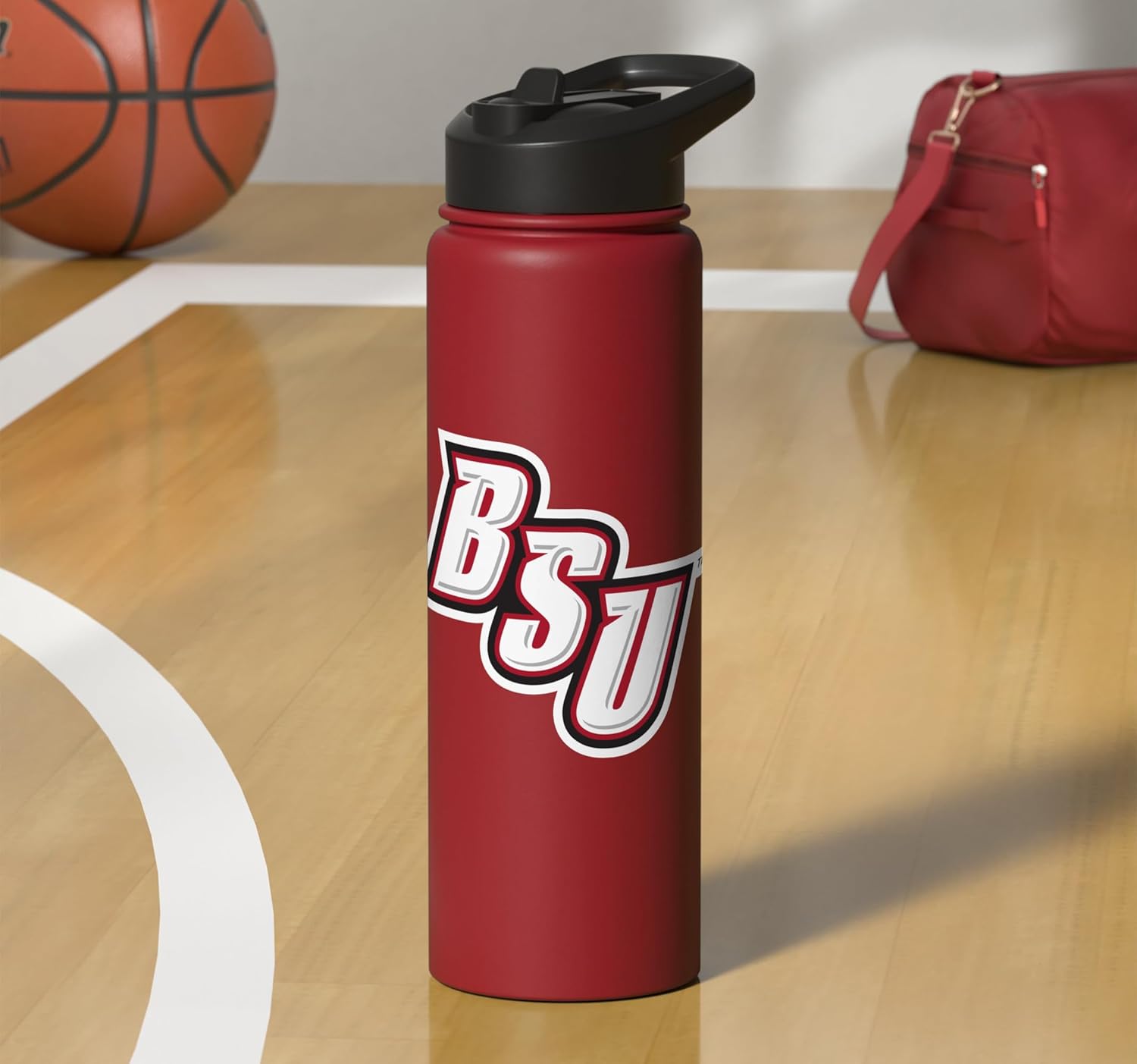 Bridgewater State University BSU logo Stainless Steel Insulated Water Bottle