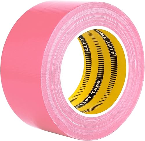 LLPT Cinta adhesiva de alta calidad de 2.36 pulgadas x 108 pies x 0.433in, fácil de rasgar, sin residuos, fuerte adhesivo, color rosa (DT251)