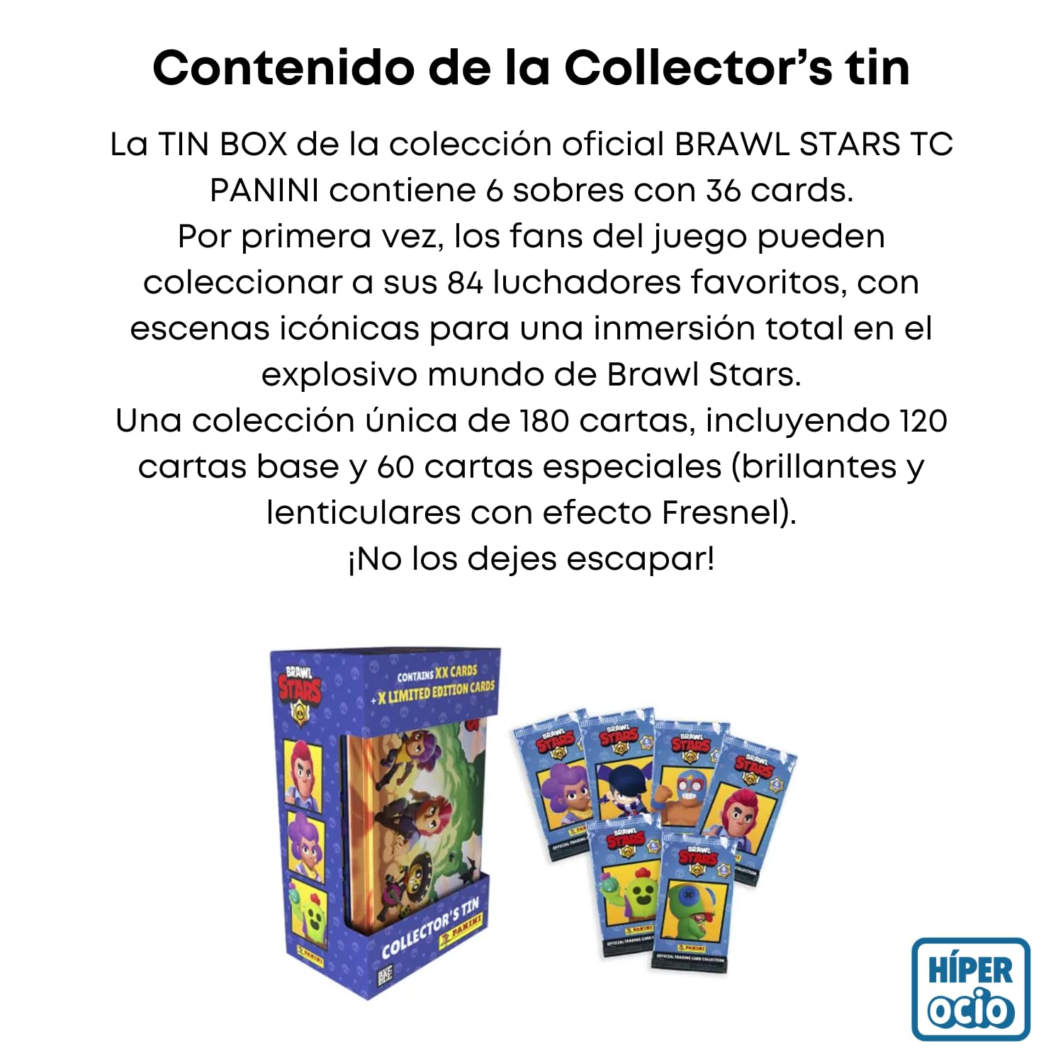 Panini Brawl Stars Pack Coleccionable, Collector's Tin + Megapack Inicio, 60+ Cartas, 9 Edición Limitada, Álbum y Deck Box