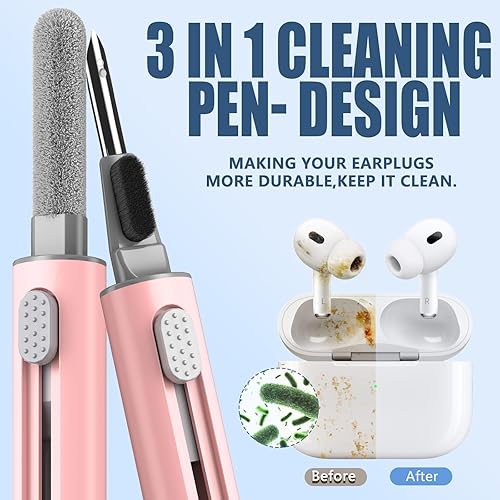 Vista 20 de Inesore Kit de limpieza para Airpods Pro 3 2 1 Series, herramienta de limpieza multifunción para auriculares, auriculares, iPhone, altavoz