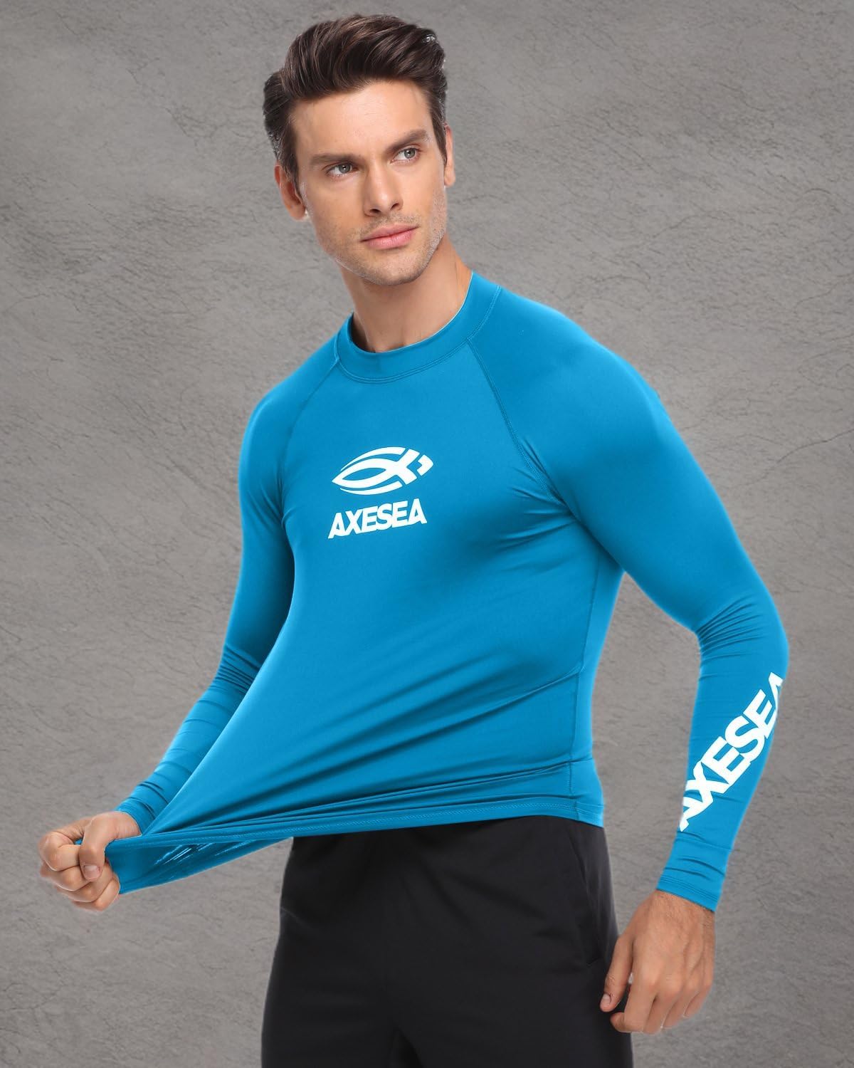 AXESEA Men Long Sleeve Rashguard UPF 50+ Rash Guard Swim Shirt Athletic Swim Tops - Image 6
