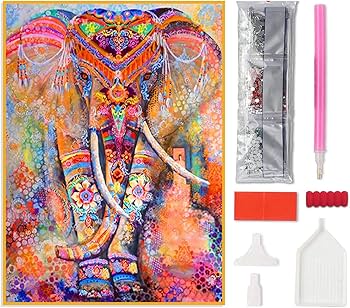 Amazon.co.jp: JISHSHAY ダイヤモンドアート 5Dダイヤモンド塗装 ぞう