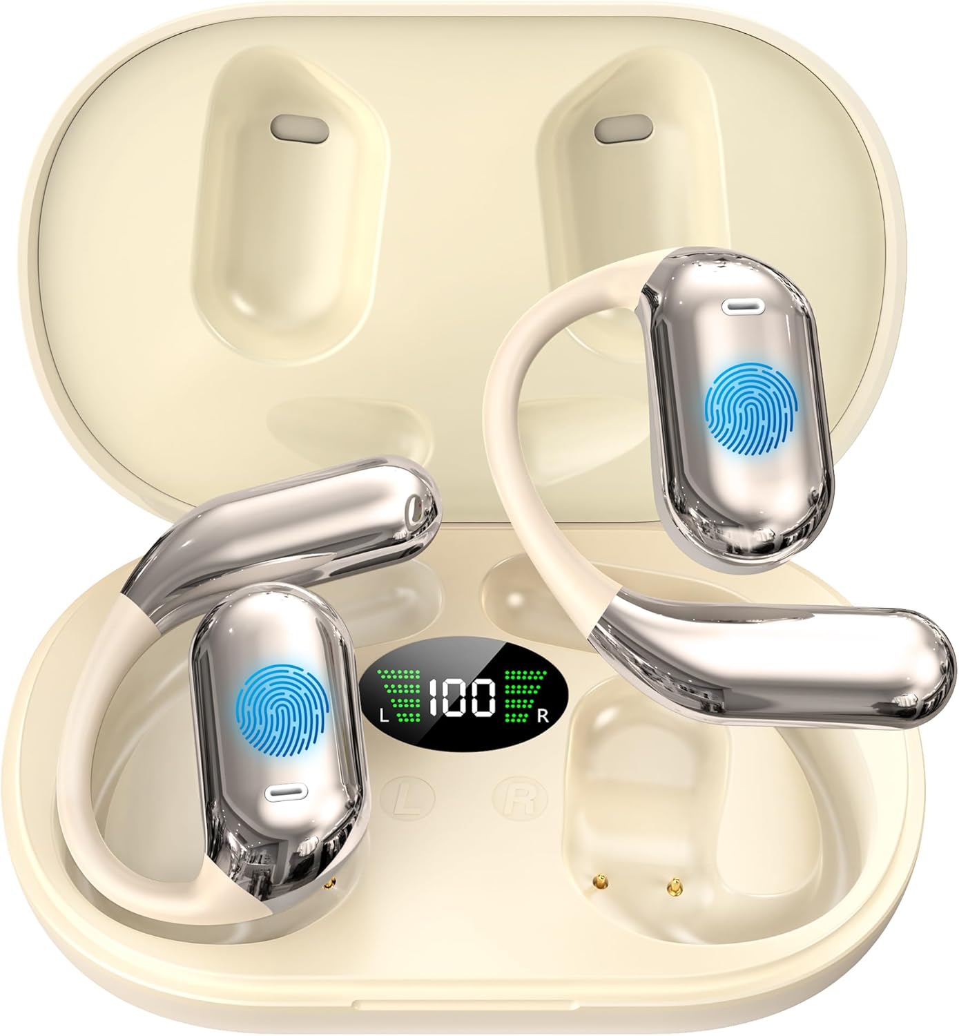 AI Translator Earbuds Real Time, 3-in-1 Language Translation Earbuds Translating Earbud for 144 Languages, HF Sound, Bluetooth 5.4 Headphones for Travel Sport Business (Khaki)