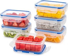 Food Storage Containers with Airtight Lids, 500ml 6 Pack BPA Free Leakproof Food Containers, Stackable Microwave Oven Freezer Safe Meal Prep Containers for Soup Salad Sauce Leftovers