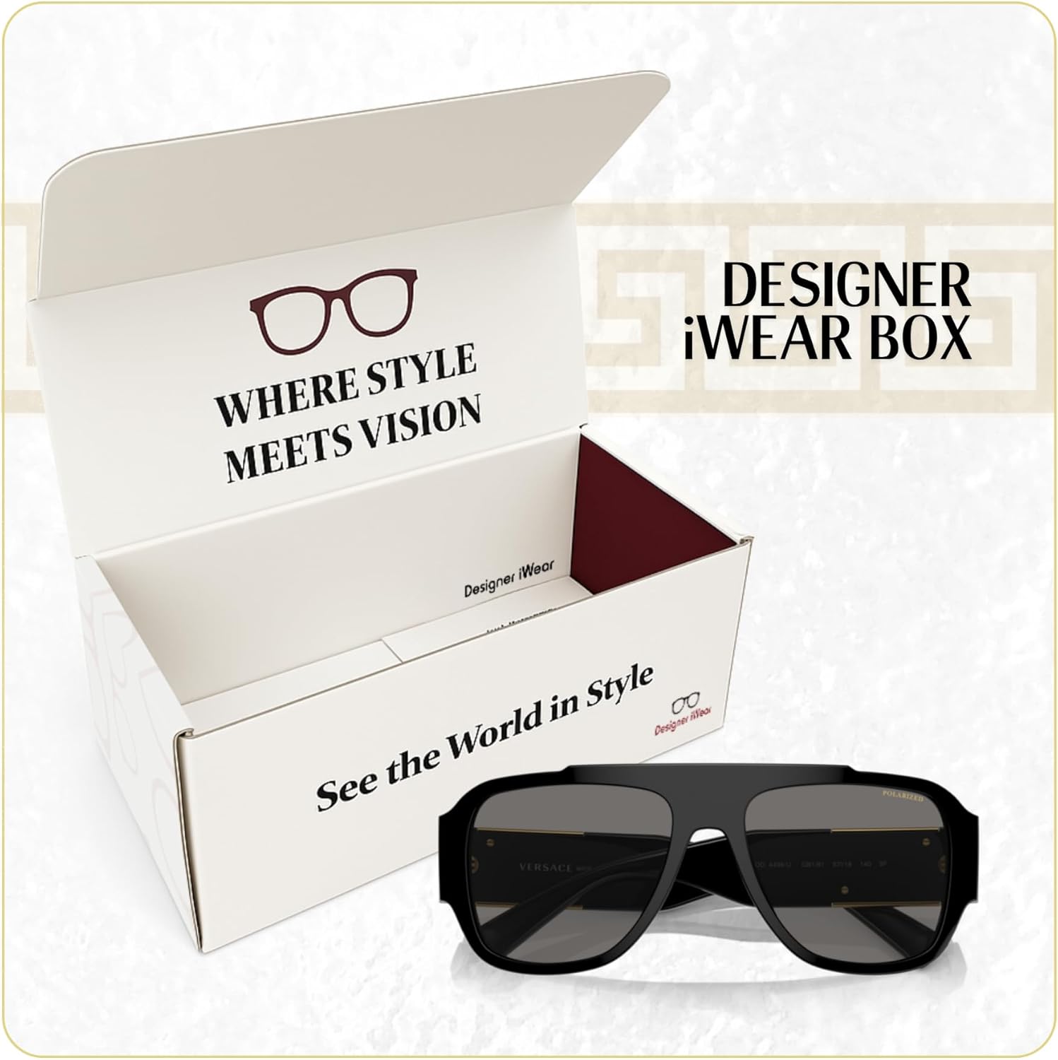 Versace VE4436U Square Sunglasses for Men +BUNDLE with ACCESSORY EYEWEAR KIT - Image 6