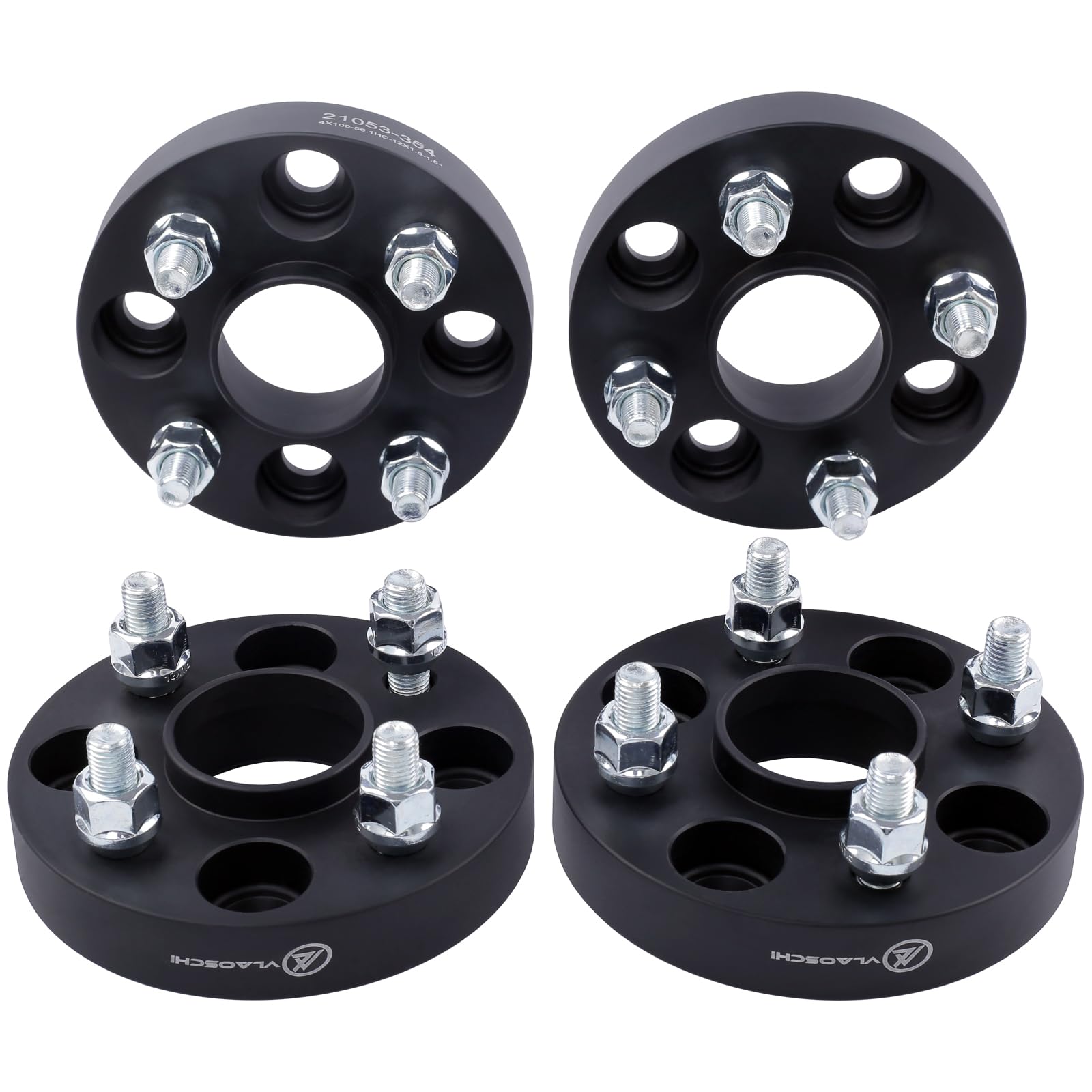 VLAOSCHI Black Forged 4x100 Hubcentric Wheel Spacers 1.5 Inch with 12x1.5 Studs 56.1mm Hub Bore Compatible with Honda EF EG EK EJ 4 Lug for 1979-2005