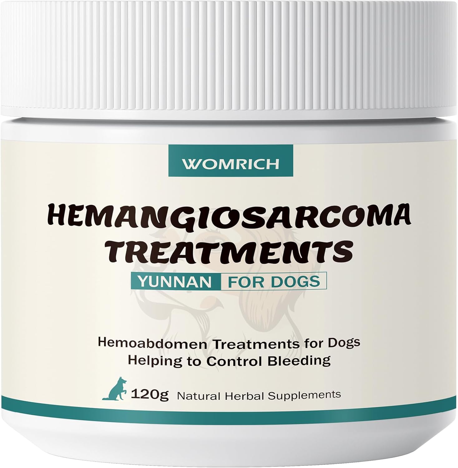 Blood Support Powder for Dogs, Natural Yunnan Sanqi Powder for Hemangiosarcoma, Hemoabdomen, Pericardial Effusion, Cancer Bleeding, Severe Bruising, Ulcer-Related Bleeding, Bloody Stools - 120g