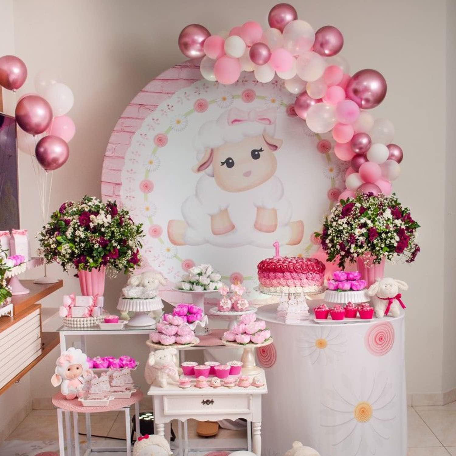 Pink White Balloons Garland Arch Kit 104 PCS Metallic Pink Gold Confetti Latex Balloons for Baby Girl Shower Birthday Wedding Anniversary Bachelorette Party Decorations - Image 7