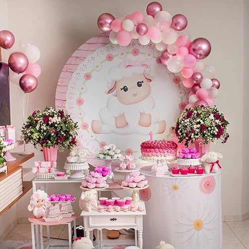 Miniatura 7 de Kit de arco de guirnalda de globos rosa y blanco, 104 globos de látex de confeti rosa metálico dorado para baby shower, cumpleaños, boda,