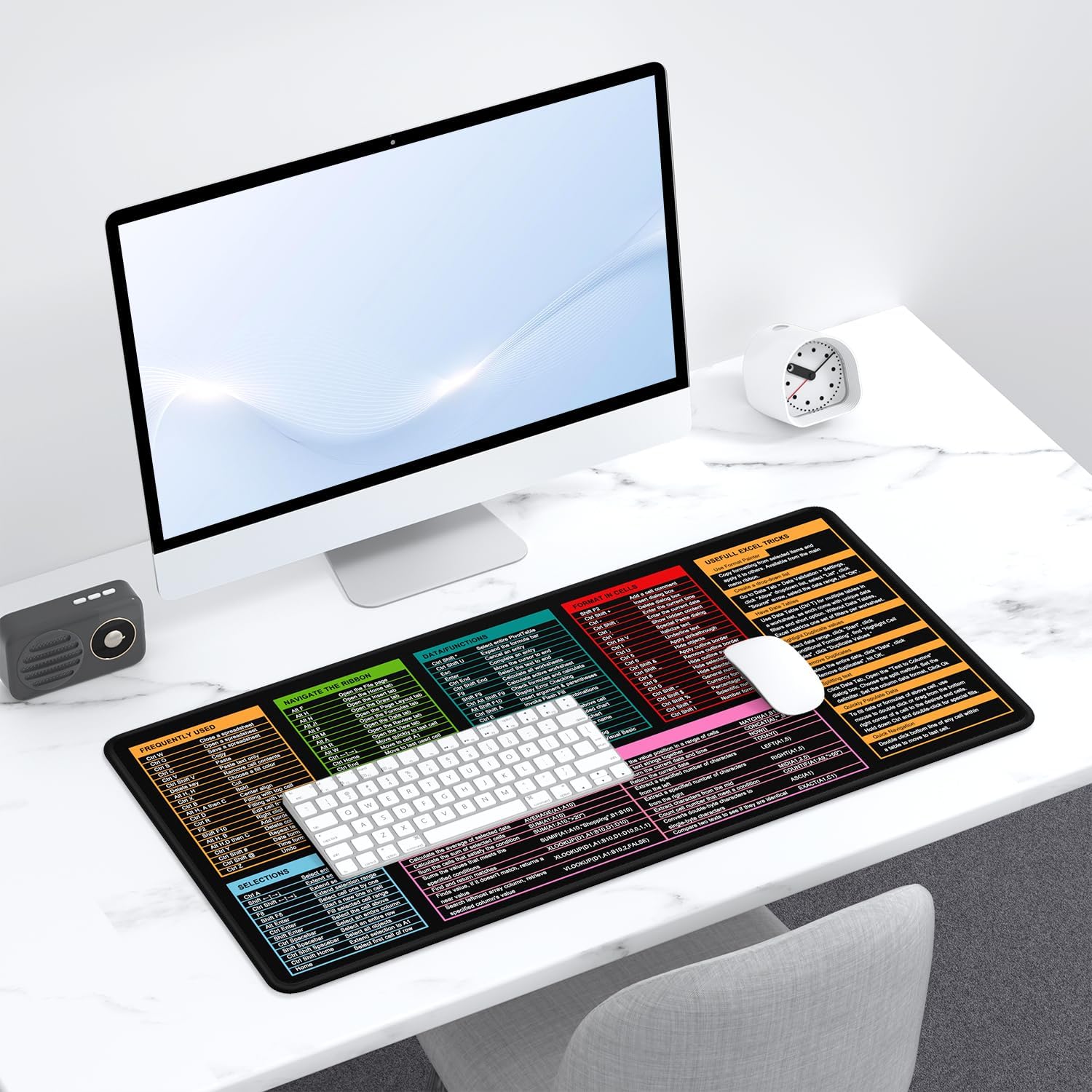 Desk Pad, 32" x 16" XXXL Extended Large Gaming Mouse Pad, Desktop Decor Desk Mat, Men Women Office Supplies and Accessories, Cute Anime Mouse Mat for Laptop & Keyboard, Excel Shortcuts 8 71jO2l7D+fL. AC SL1500