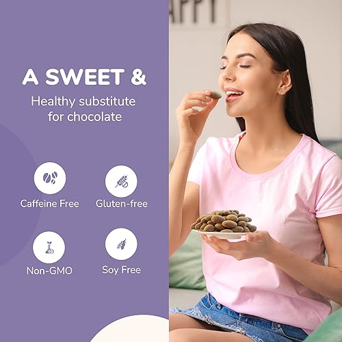 Miniatura 5 de Missy J's Pasas orgánicas cubiertas de algarroba de 8 onzas, paquete de 3 unidades, veganas, sin gluten, sustituto del chocolate, perfectas para