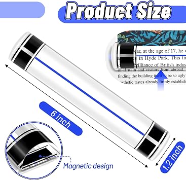 2X Magnifying Ruler with Blue Tracker Line, 6 Ruler with Magnifying Bar, Magnifier Mahjong Finder for Reading Bible, Books and Card Games,Mahjong Line Magnifying Finder