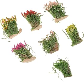 7pcs Miniature Artificial Grass Flower Cluster for Dollhouse Scenery