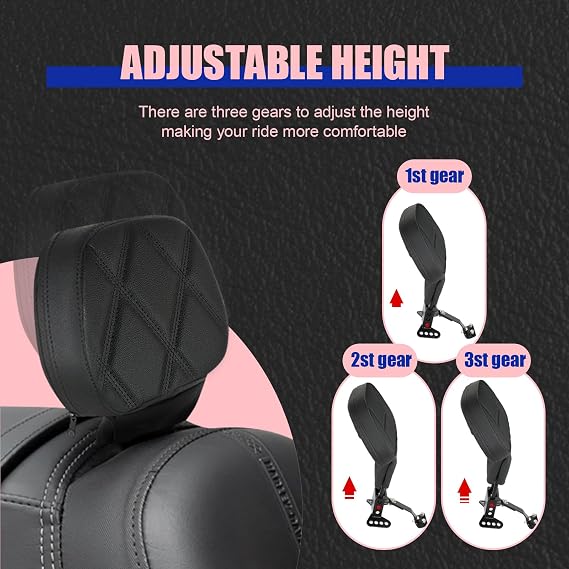Rider Driver Backrest, Adjustable Plug-in Rider Backrast
