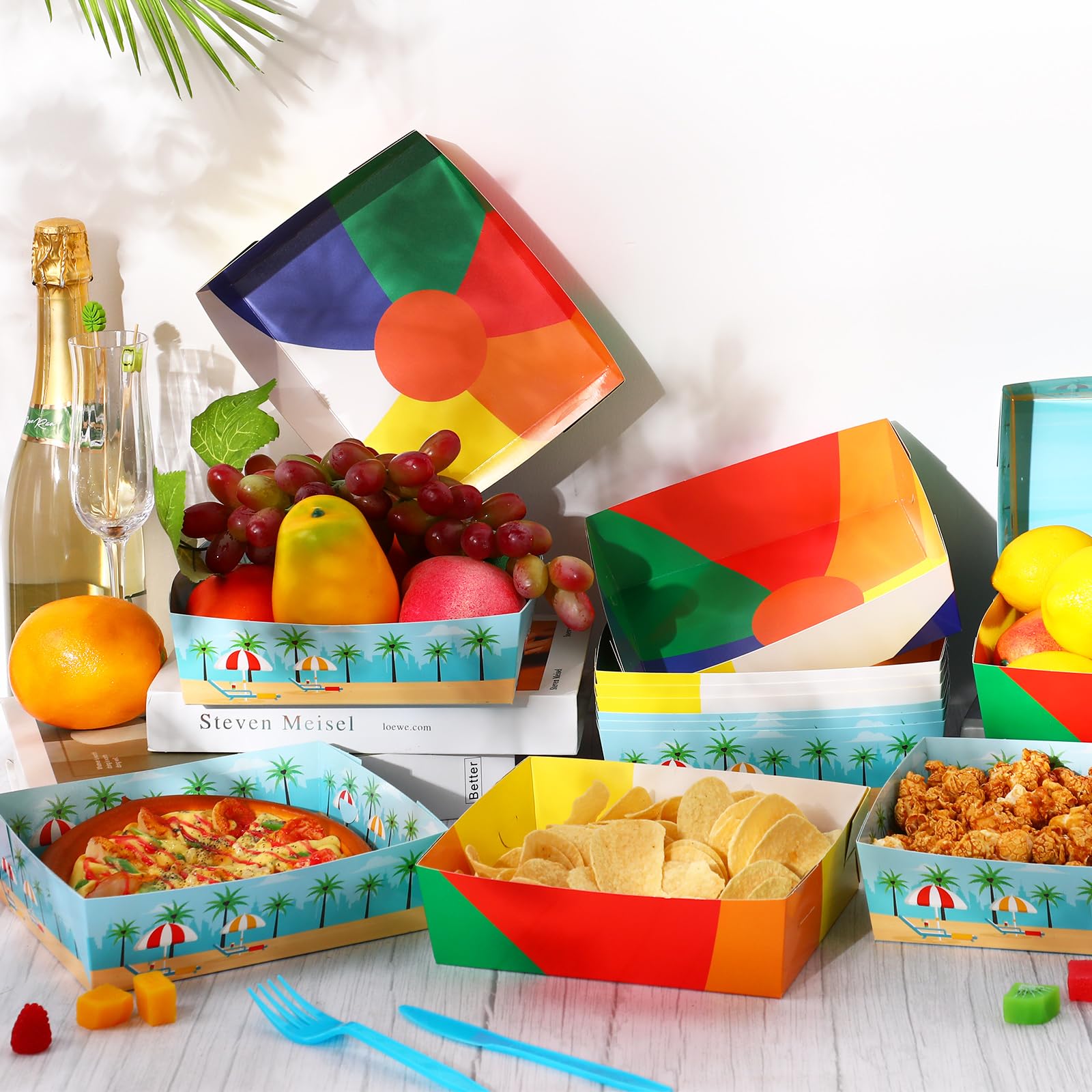 Beach Party Plates 50 Pcs Pool Party Tableware Plates,Pool Party