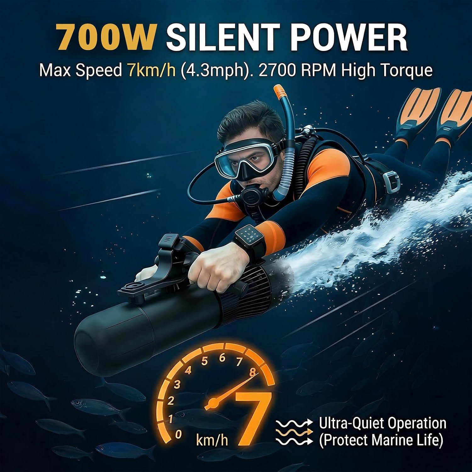 700W Professional Diving Propeller for SUP Boards, 3-Hour Runtime, 9-Speed Adjustable Water Propulsion with Wireless Control, 16000mAh Motorized Conversion Kit