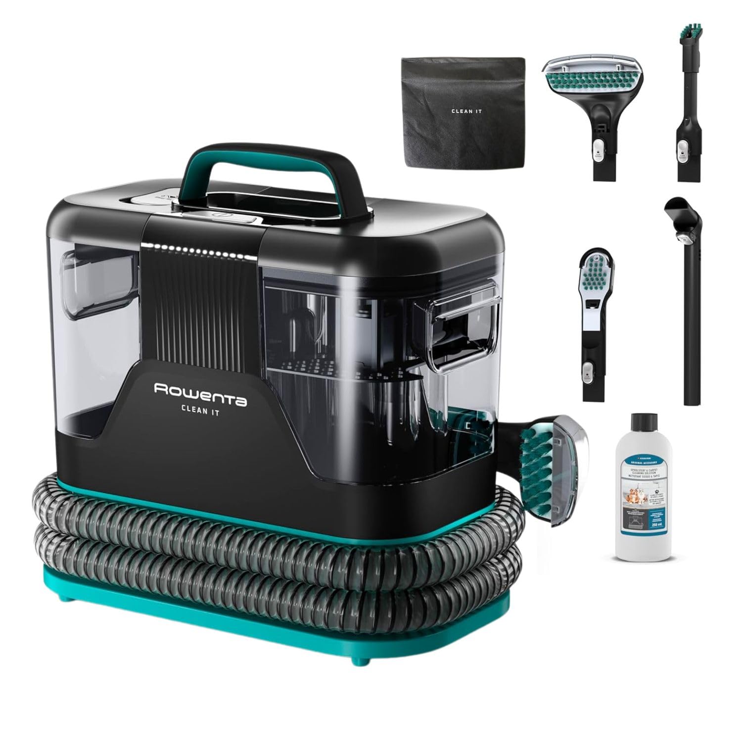Clean It de Rowenta, Aspirador de tapicerías, Limpieza Rápida y Fácil, Suciedad de Mascotas, Alfombras, Interior del Coche, 750w, 6acc, IN5020F0