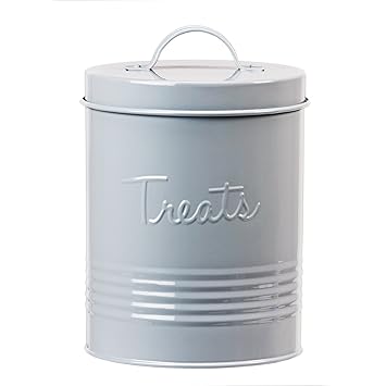 Amici Home A7YY024GR Retro Treats Gray Canister, Grey-72, Large/72 oz, White