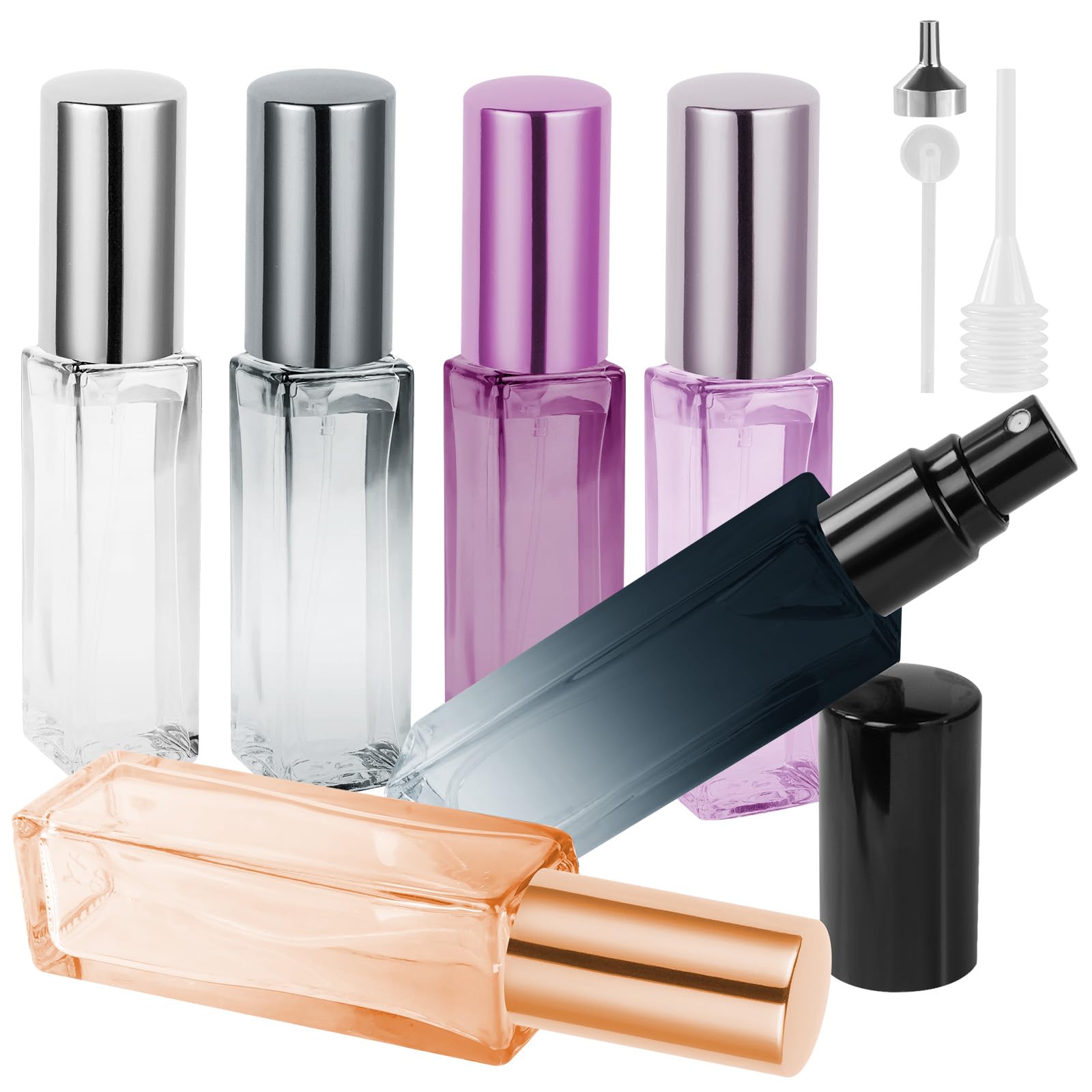LOPHE Atomizador de Vidrio, 2 * 50ml Botella de Perfume Recargable de Cristal, Portátil Frasco Pequeño para Perfume, Pulverizador de Viaje Transparente — view 20