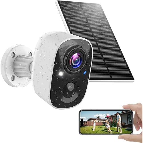 MaxiViz Solar Camera Outdoor Wireless, 2.4GHz Wi-Fi Security Camera with AI Motion Detection, Cameras for Home Security with 2K Color Night Vision, Two-Way Talk, IP66 Weatherproof, Cloud/SD Storage