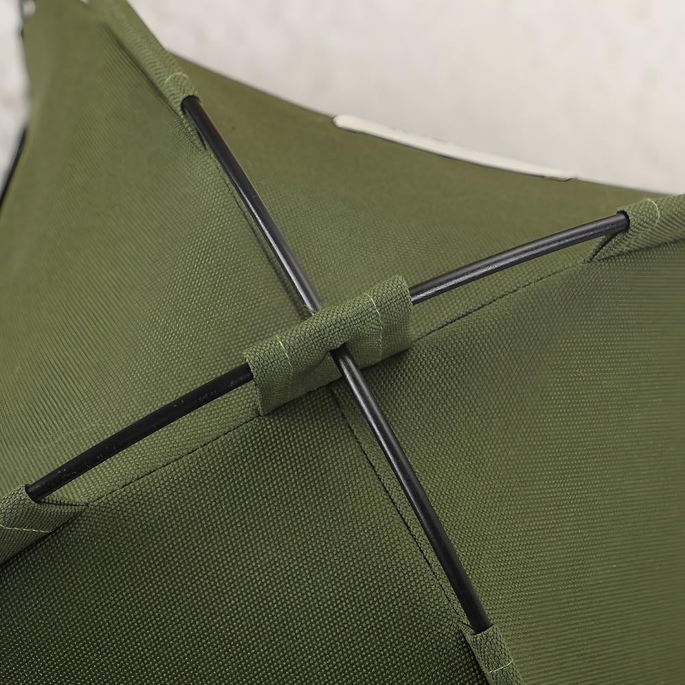 Tente tipi pour animaux de compagnie, tente pour chien et chat avec coussin en peluche, tentes pour animaux de compagnie, maisons pour chats et chiens (vert armée, L : 50 x 50 cm (convient aux animaux