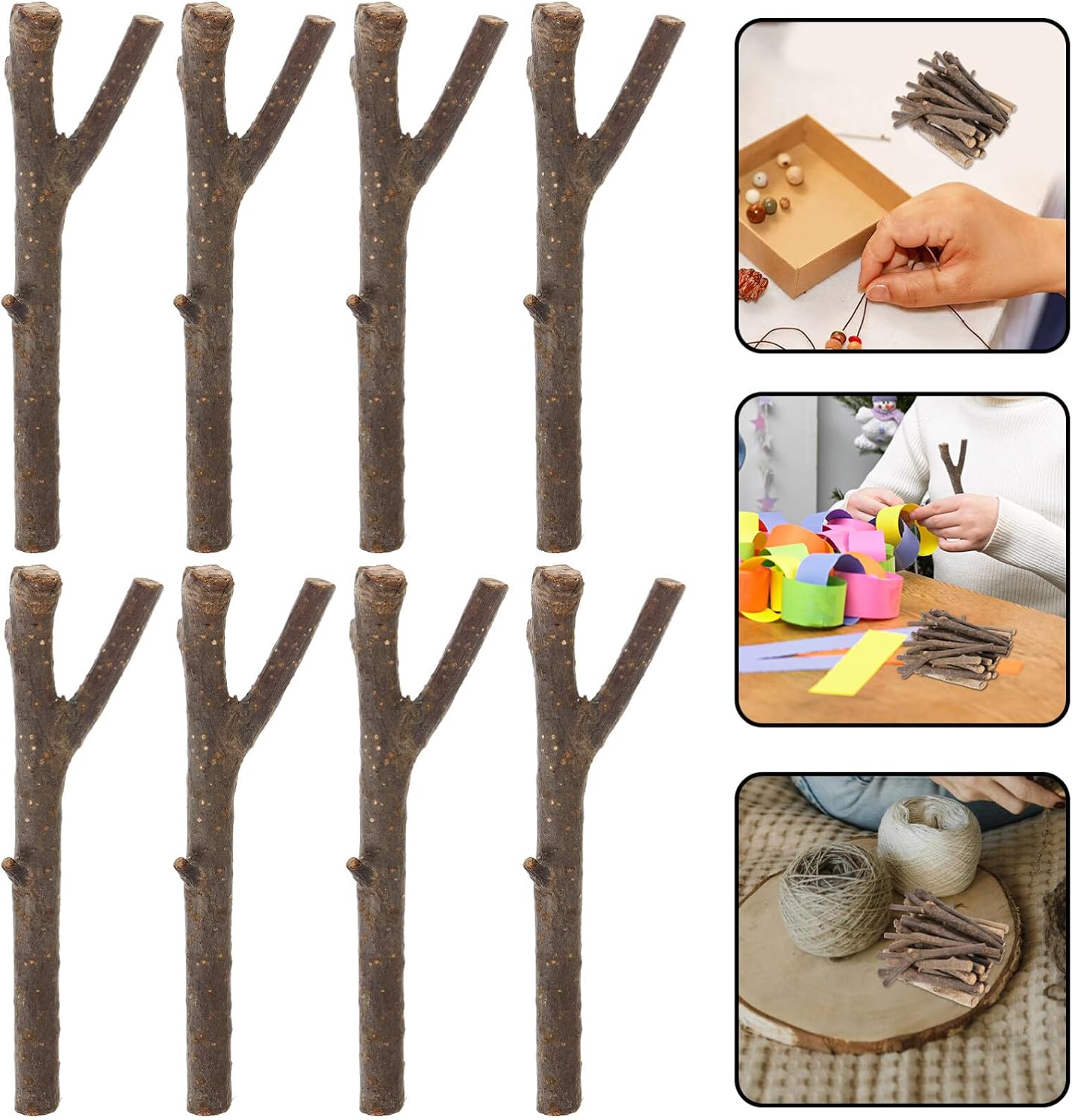 20pcs DIY Wood Sticks Natural Twigs for Crafting Unfinished Twigs Sticks for Floral Projects Photo Props Home Decor and Creative Crafts