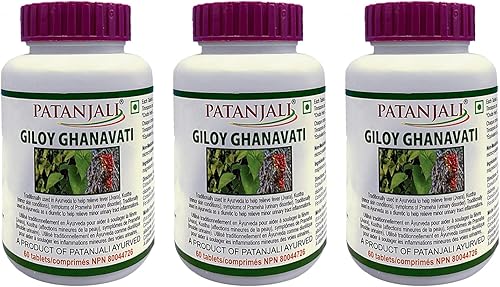 Patanjali giloy ghan vati 60 pestañas Pack de 3