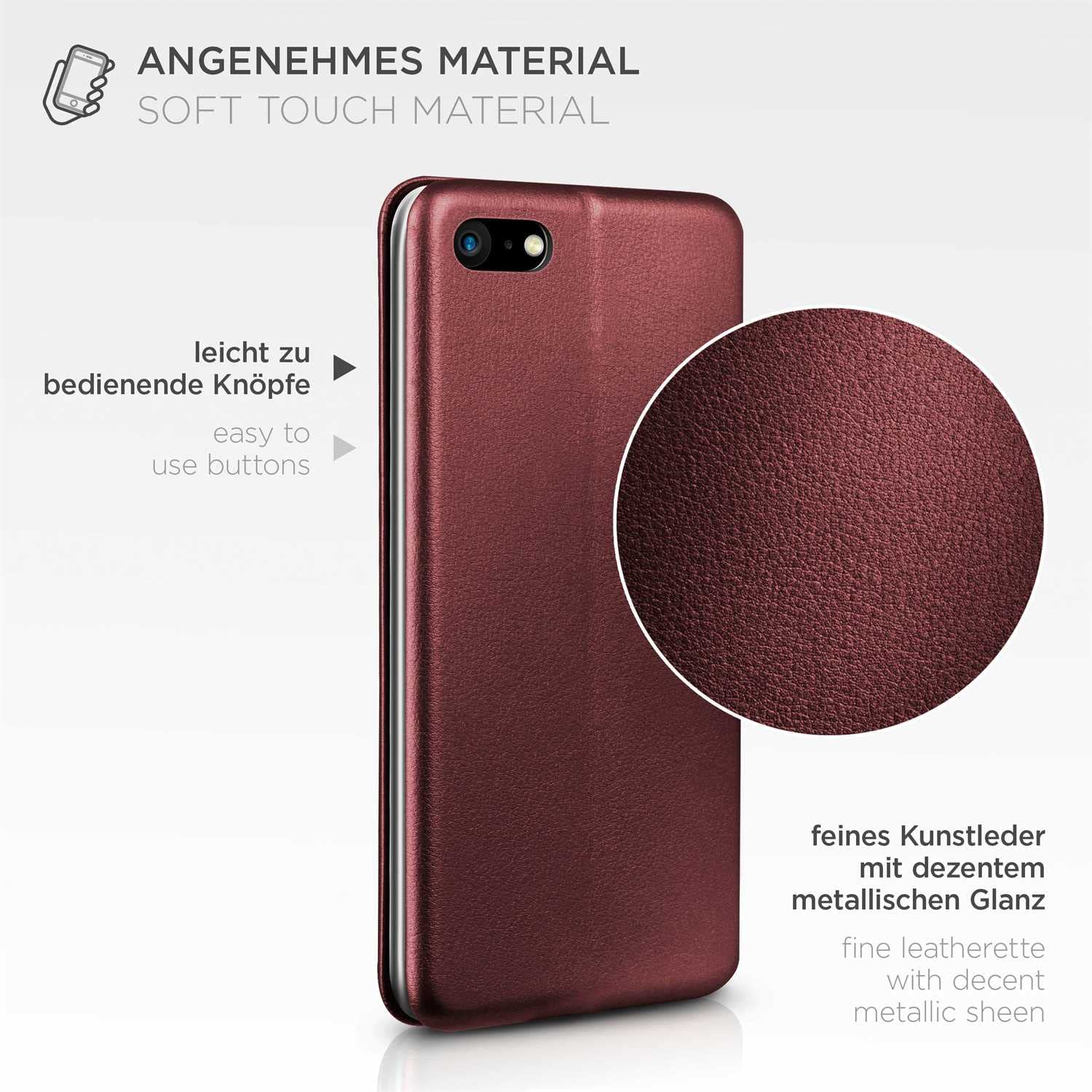 ONEFLOW Business Case Für IPhone 5/5s/SE – Klapphülle Mit Standfunktion, Kartenfach & Magnet