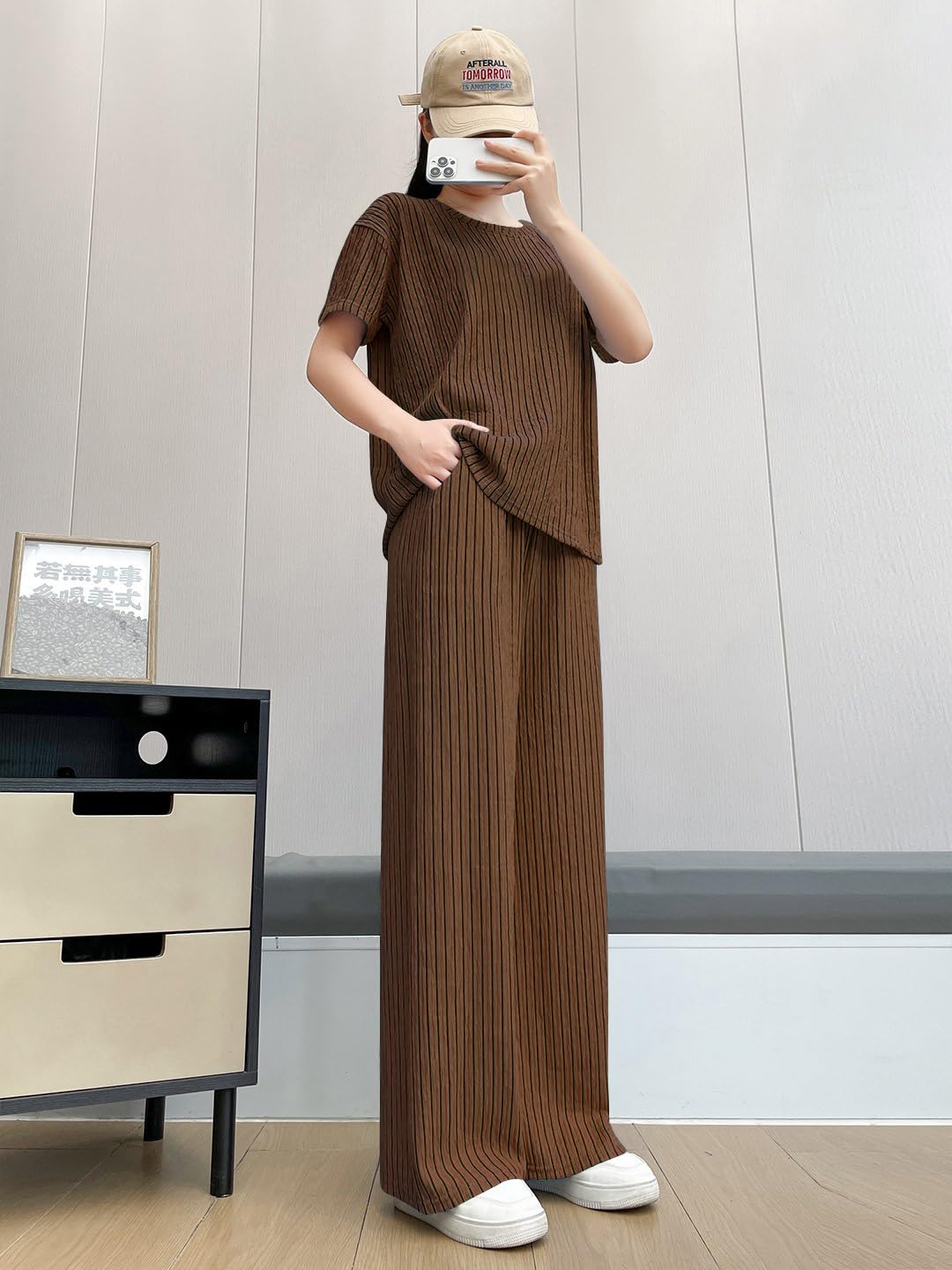 Toochki Set pigiama da donna con parte superiore e pantaloni, pigiama coreano, leggero e stampato, biancheria da notte morbida e confortevole, per ragazze e donne