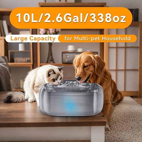 Miniatura 2 de JMICOW - Fuente de agua para perros grandes, fuente de agua para perros grandes, fuente de agua para mascotas, con 5 filtros de repuesto y 4