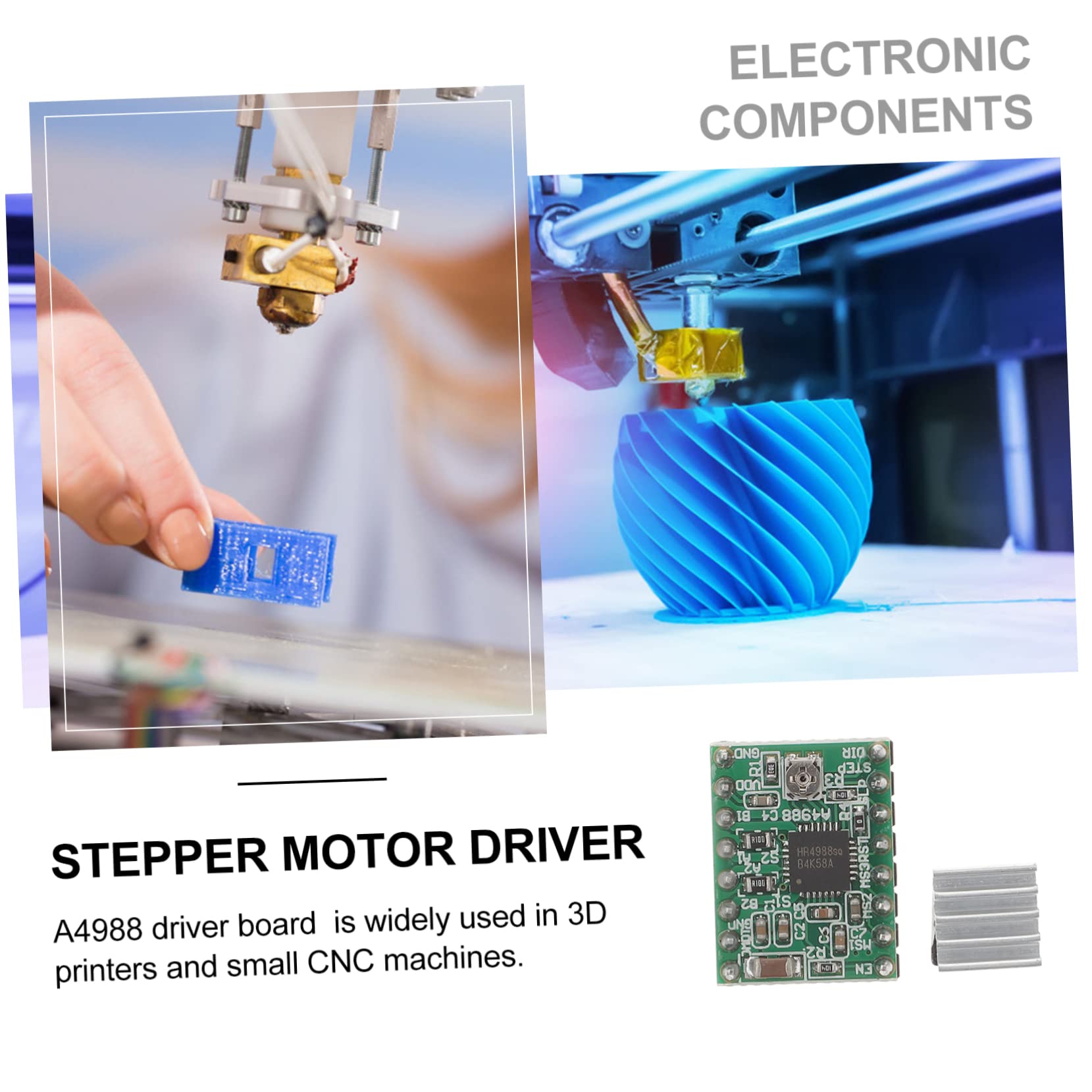 OSOLADY 3D Printer Motor Driver Module A4988 Driver Board 5pcs with Simple Step Direction Interface