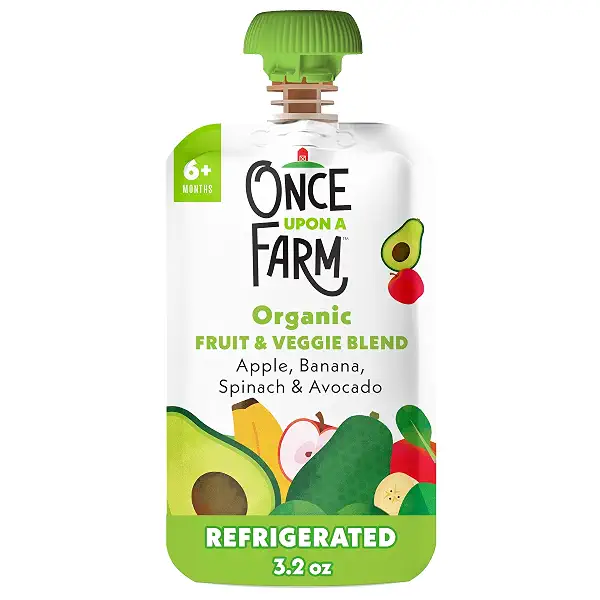 Once Upon a Farm Organic Apple Banana Spinach Avocado Baby Blend Sgl, 3.2 OZ 1