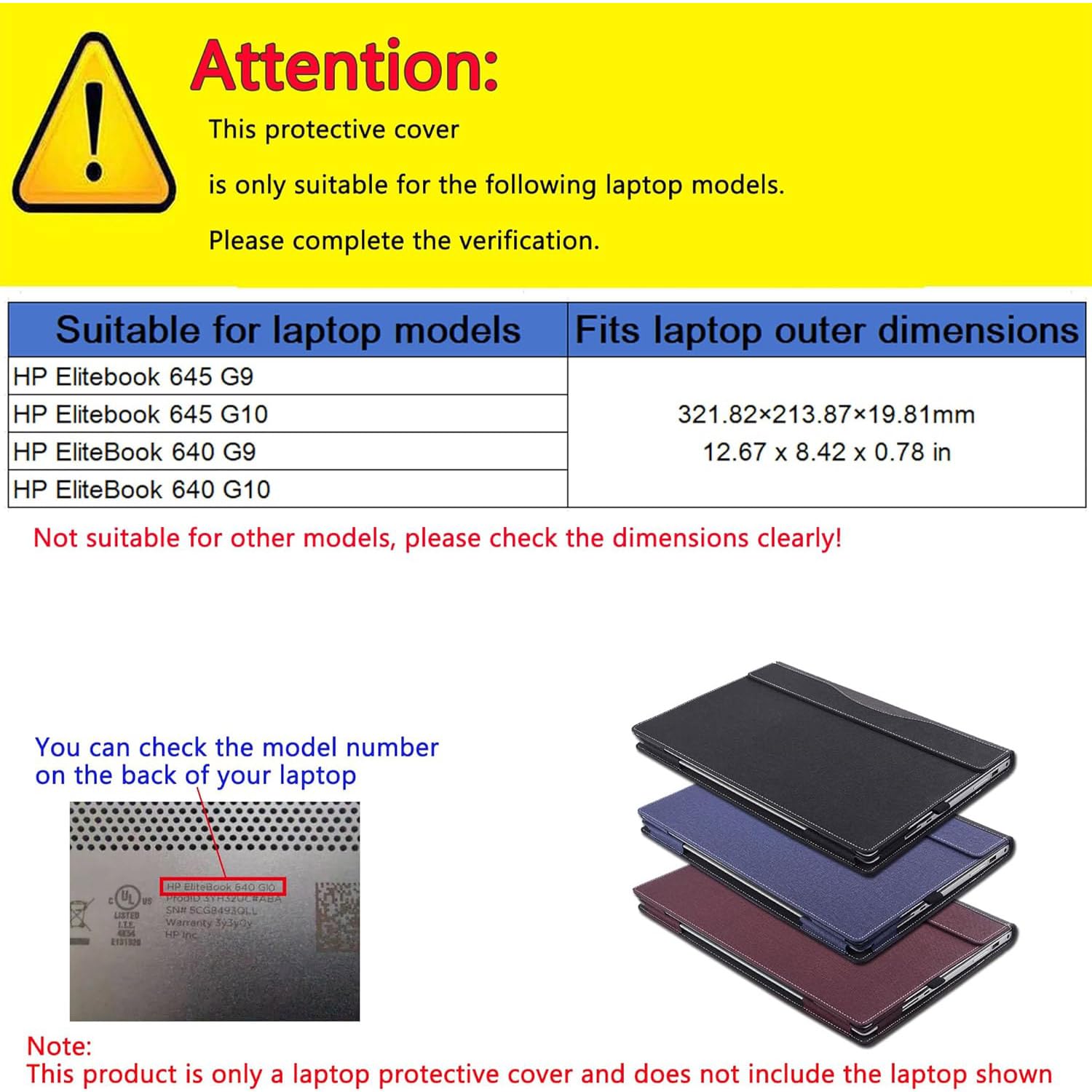 Custodia protettiva per computer portatile da 14 pollici HP Elitebook 645 G9 G10 e HP EliteBook 640 G9 G10, in pelle PU, accessorio per notebook e PC (rosso vinaccio)