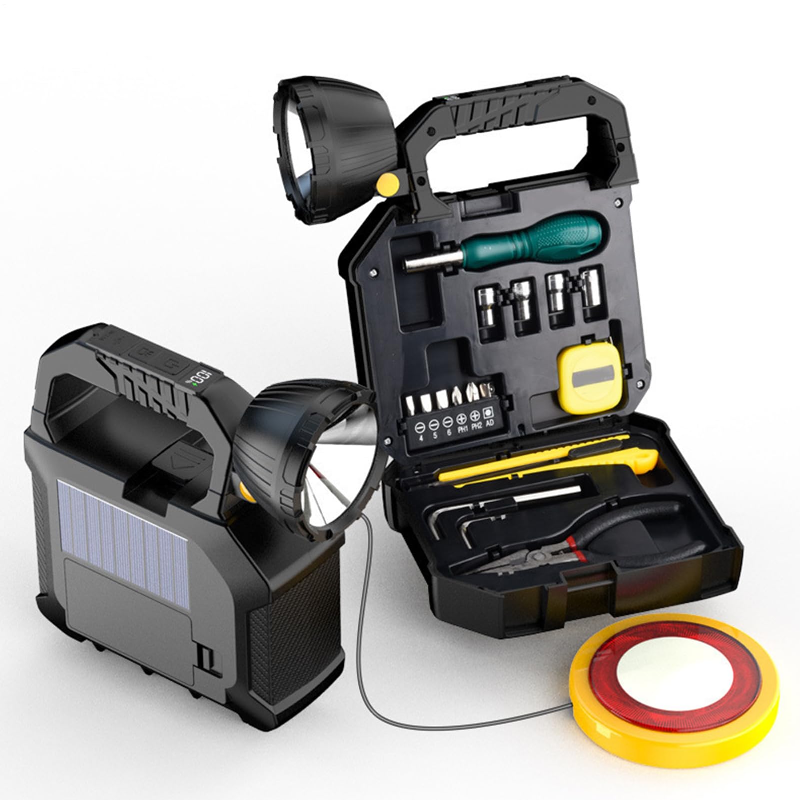 Generico Da Campeggio Ricaricabili Luminose Alta Lunga Durata Multiuso | Kit Torcia Ricaricabile Da Campeggio Pesca, Outdoor, Escursionismo, Camminata Notturna, Blackout, Riparazione Auto