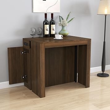 Extendable Dining Table for 2 to 12 People,Rectangular Farmhouse Wooden Expanding Table with Built-in Outlet & Walnut Finish,Kitchen Table for Party, Weddings, Meetings, Celebrations,23.62"-118.11"